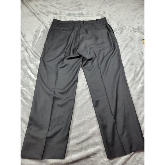 CALVIN KLEIN MEN'S BLACK FLAT FRONT DRESS PANTS SIZE 38X29 polyester, rayon - Picture 7 of 7